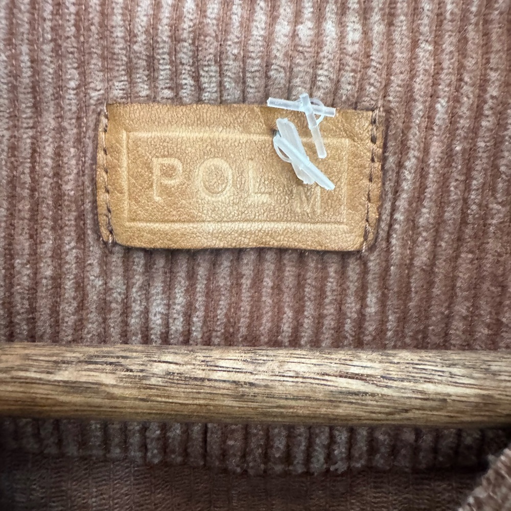 POL Corduroy Button Up Jacket Brown Raw Hem Western Fall Boho Style Women’s M - Picture 7 of 12